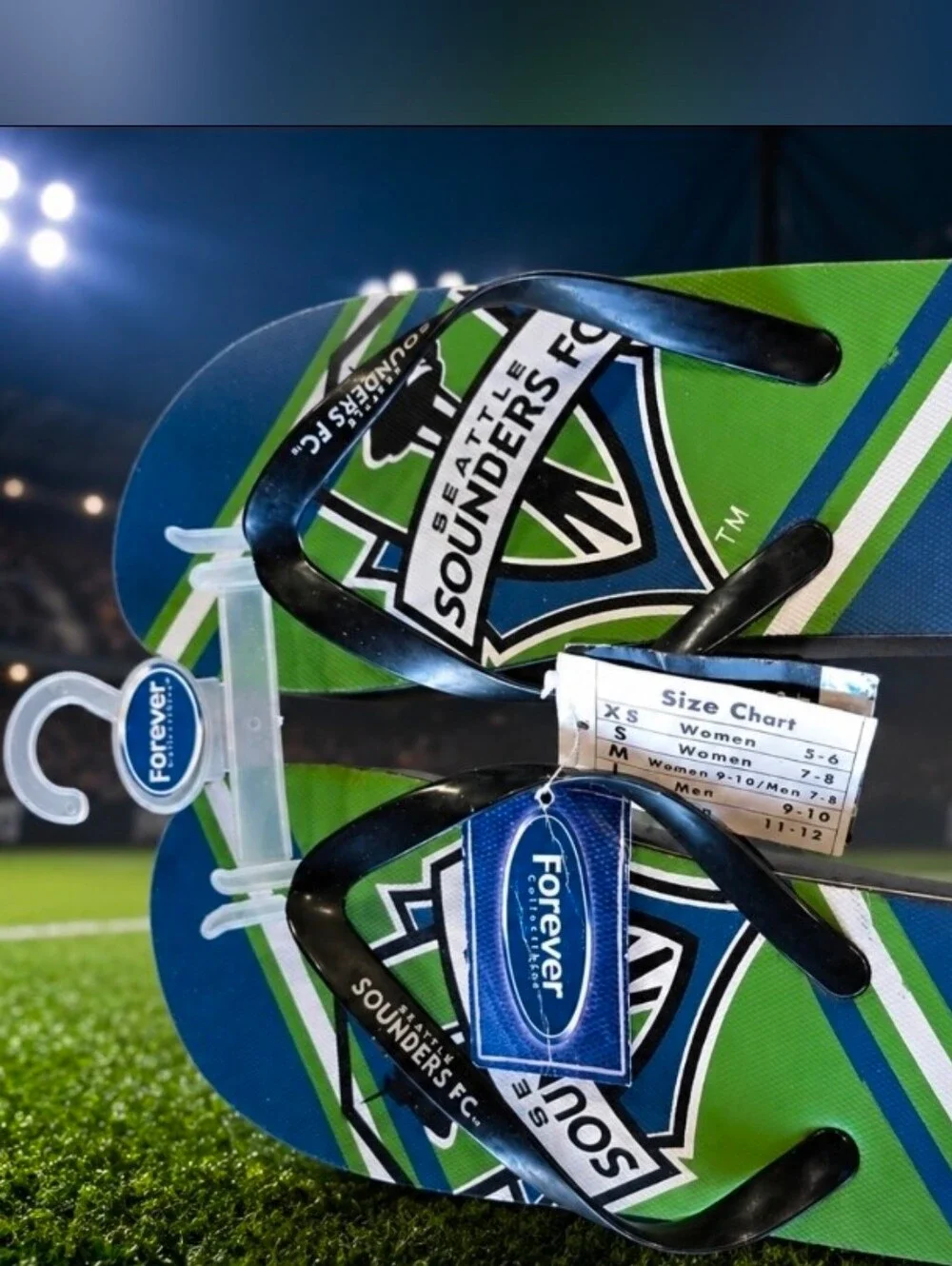 Seattle Sounders FC Flip Flops - Green & Blue